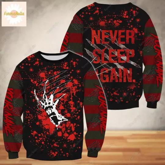 Halloween Freddy Krueger Shirt, Custom Freddy Krueger 3D SWEATER Mother Day Gift