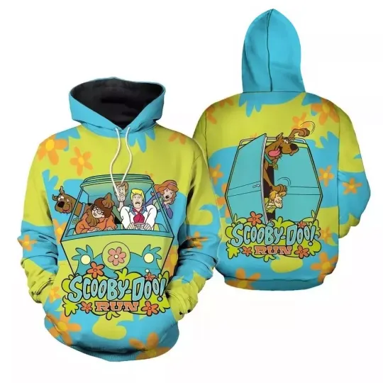 Scooby Doo Run Scooby Doo Friends On Mystery Machine 3D HOODIE Mother Day Gift