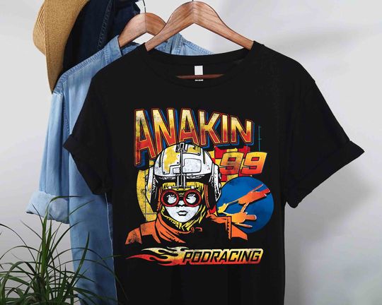 Vintage Retro Anakin 99 Podracing Portrait  T-shirt, Star Wars Day May the 4th Be With You Tee, Hollywood Studios, Galaxy's Edge Family Trip