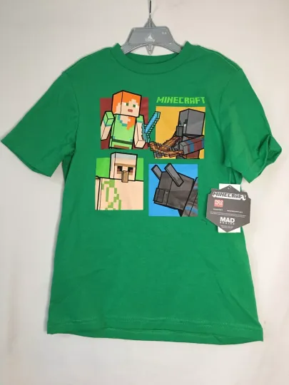 NWT Minecraft Boy Short Sleeve T Shirt Green Cotton many sizes