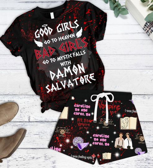 Vampire Diaries Shirt/Shorts, Hello Brother Shirt, Vampire Diaries Pajamas Set, Salvatore Holiday Pajamas, Women Sleepwear For Summer