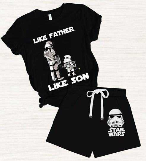 Stormtrooper Star Wars T-Shirt And Shorts, Like Father Like Son Shirt, Funny Autobots Tee, Summer Pants Women Men, Father's day Gift