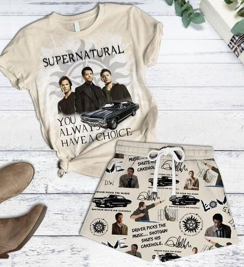 Supernatural T-Shirt/Shorts, TV Series Short Sleeve Shirt, Winchester Brother Summer Pants, Dean Winchester Shirt, Movie Lover Gift