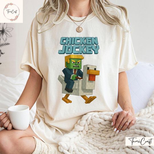 Chicken Jockey Pixel Art Shirt, Trump Chicken Jockey shirt, Hilarious Gaming Gift, Minecraft Movie shirt, Sweatshirt, Hoodie