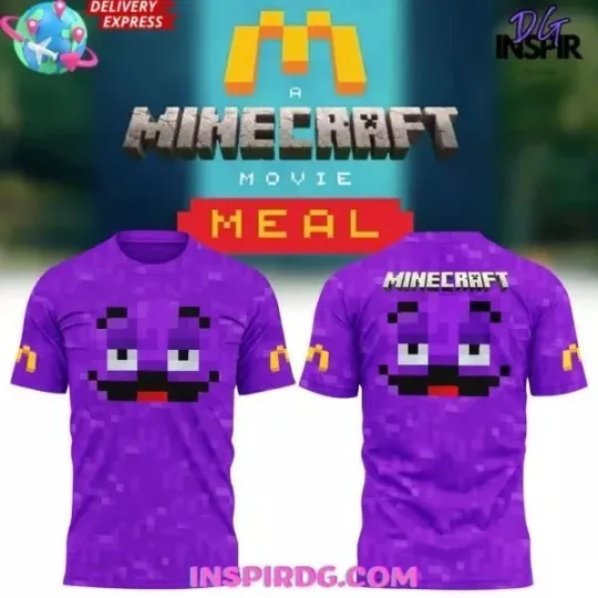 Mcdonald’S X Mine*Craft Movie Meal Special Grimace 3D T-Shirt