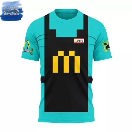 Mine*Craft X Mcdonaldâ€™S Happy Meal Special Edition 3D T-Shirt