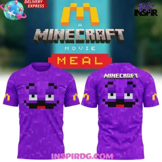 Mcdonald’S X Mine*Craft Movie Meal Special Grimace 3D T-Shirt