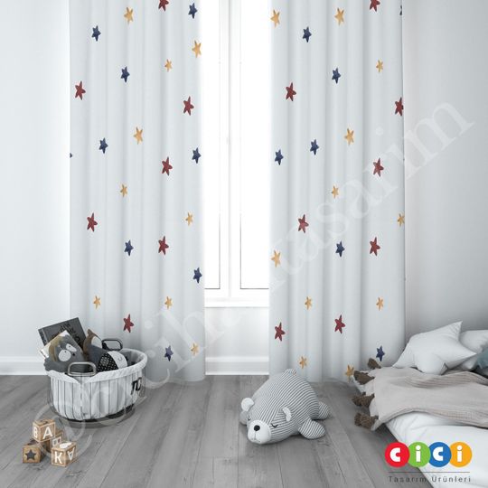 Colourfull Watercolour Window Curtains