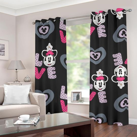 Minnie Mouse LOVE Window Curtains