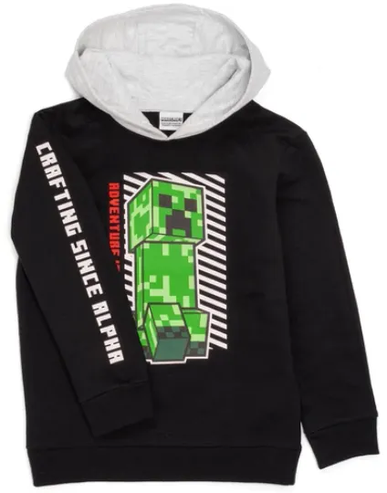 Minecraft Black Creeper Placement Print Hoodie Boys