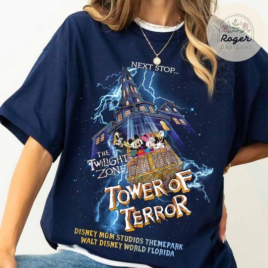 Vintage Retro Disney Tower Of Terror Shirt, Mickey & friends Twilight Zone Shirt, Disney Rides Shirt, Hollywood Studios Shirt, WDW trip tee