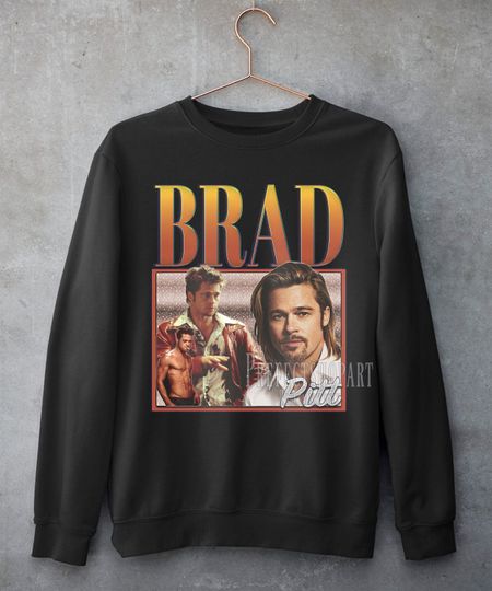 Brad Pitt Retro Sweatshirt, Brad Pitt Homage Sweatshirt, Brad Pitt Sweatshirt, Brad Pitt Unisex Sweatshirt, Brad Pitt Crewneck