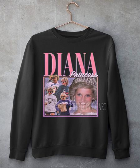 Princess Diana Retro Sweatshirt, Princess Diana Homage Sweatshirt, Princess Diana Sweatshirt, Princess Diana Unisex Sweatshirt, Princess
