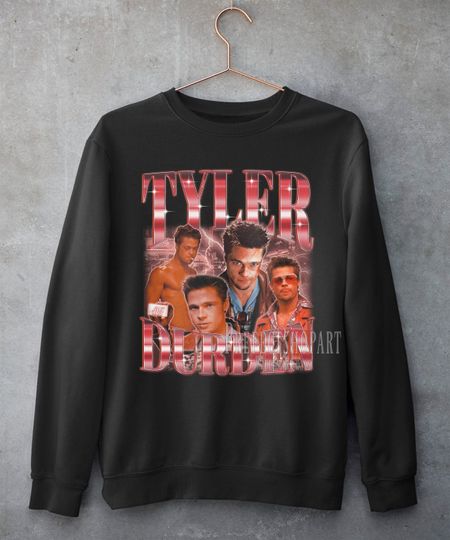 TYLER DURDEN Sweatshirt, Tyler Durden Homage Sweatshirt, Funny Brad Pitt Tyler Durden Bootleg Tees, Tyler Durden Vintage 90s Merch Fan Gift