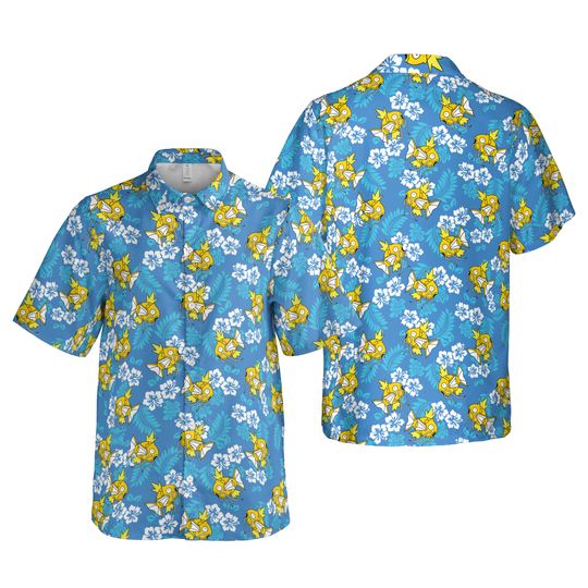 Magikarp PKM Button Up Shirt, Magikarp Hawaiian Shirt, PKM Hawaiian Shirt