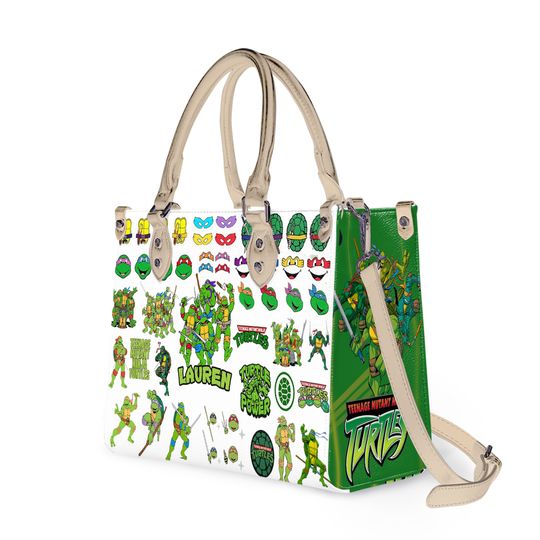 Personalized Teenage Mutant Ninja Turtles Leather Handbag, Ninja Turtles Gift