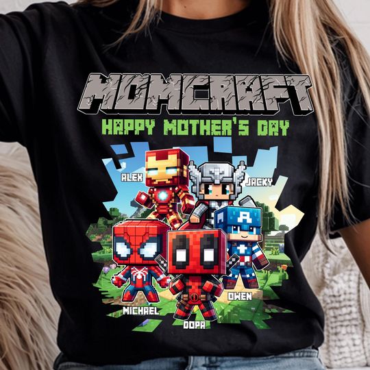 Custom Name MomCraft Shirt, Minecraft Sweatshirt, Chicken Jokey Shirt, Happy Mothers Day Shirt, Game Lover Shirt, Creeper Shirt