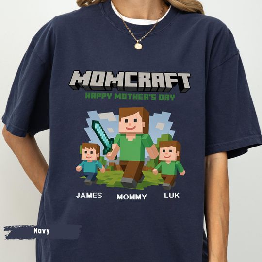 Personalized MomCraft Shirt, Gamer Mom MomCraft Tee, Mother's Day Gift, Chicken Jockey, Trending Movie Shirt