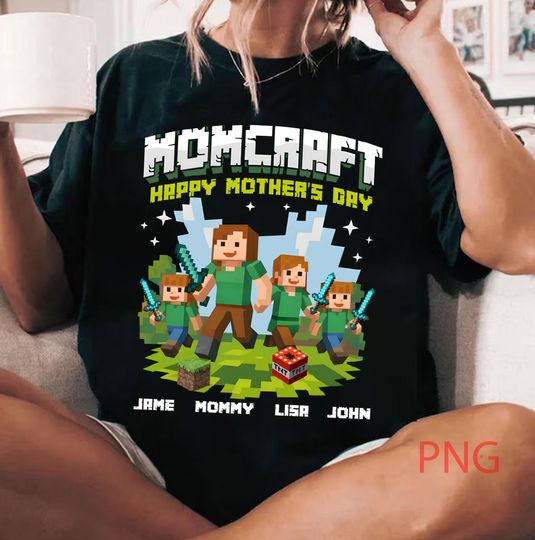Personalized MomCraft, Trending Game, A Minecraft Movie, Chicken Jockey Gaming, Happy Mother's Day Gift