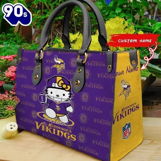 Personalized Minnesota Football Team Vikingss Leather Handbag Gift