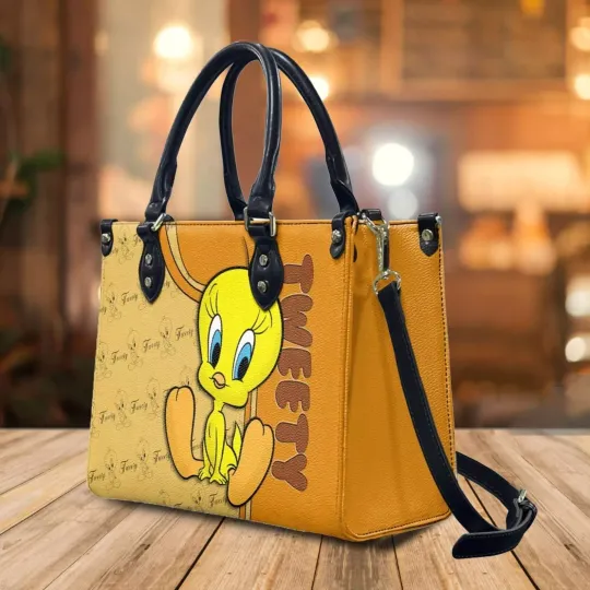 Tweety Bird Leather Handbag, Tweety Bird Looney Tunes Leather Bag