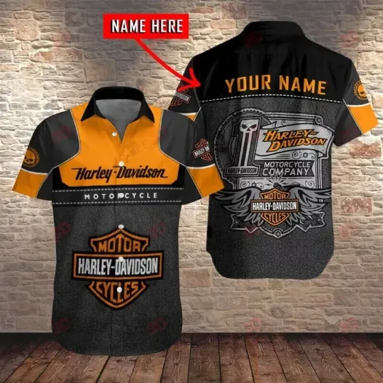 Discover Personalized Harley Racing Davidson Casual Button Down Shirt