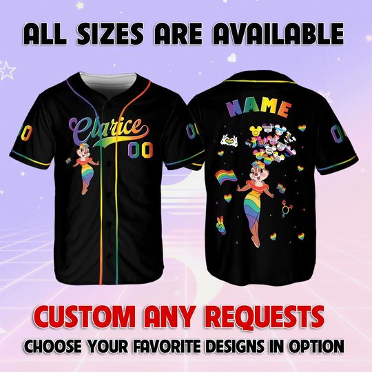 Chip and Dale Clarice LGBT Rainbow Jersey, Disney Clarice LGBT Support Jersey, Disney Pride Shirt, Disney Support Pride Month 2025 Shirt