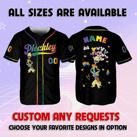 Lilo & Stitch Pleakley LGBT Rainbow Jersey, Disney Pleakley LGBT Support Jersey, Disney Pride Shirt, Disney Support Pride Month 2025 Shirt