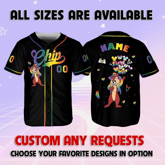 Chip and Dale Chip LGBT Rainbow Jersey, Disney Chip LGBT Support Jersey, Disney Pride Shirt, Disney Support Pride Month 2025 Shirt