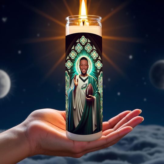 Saquon Barkley Celebrity Prayer Candle | Quad God Saint | Eagles Running Back Savior