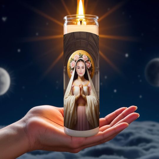 Selena Gomez Celebrity Prayer Candle | Rare Beauty Saint | Selena + Chef Holy Icon