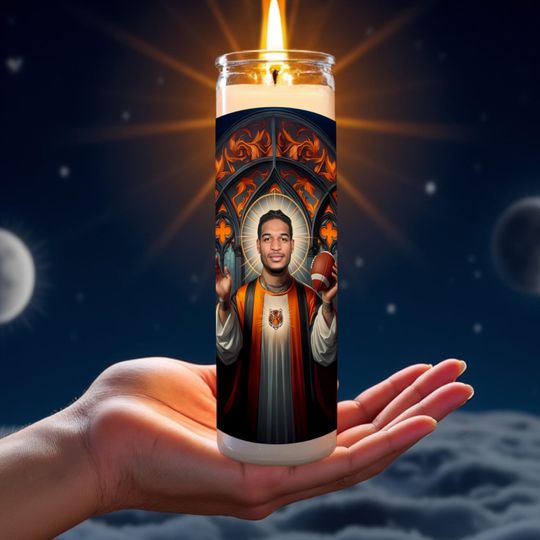 Ja'Marr Chase Celebrity Prayer Candle | Bengals Saint | Who Dey Holy Icon