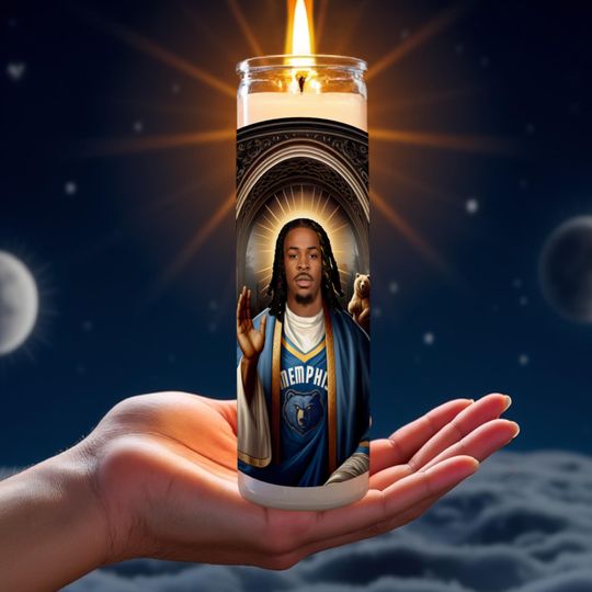 Ja Morant Celebrity Prayer Candle | Grizzlies Saint | Memphis Holy Icon