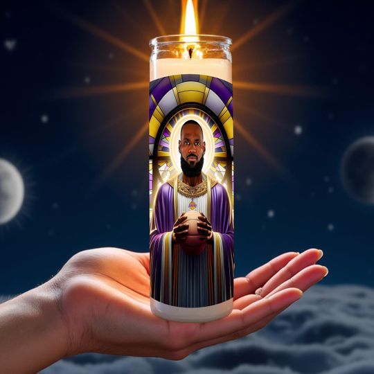 Lebron James Celebrity Prayer Candle Saint Lakers NBA Gift