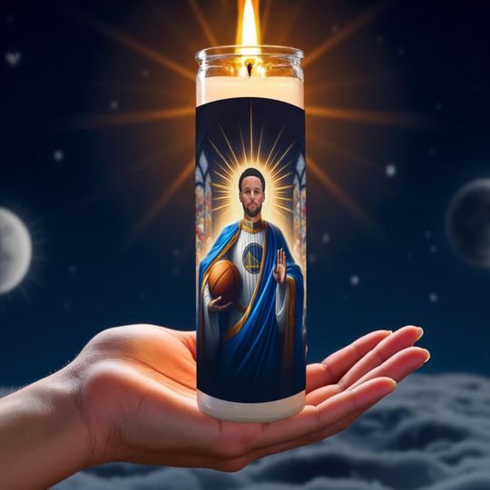 Stephen Curry Celebrity Prayer Candle | Chef Curry Saint | Golden State Shooting Savior | Funny Gift