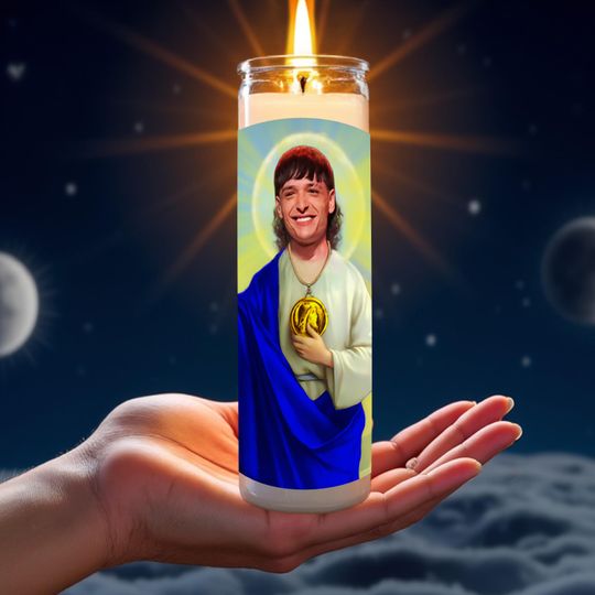 Peso Pluma Saint Candle, Prayer Candle, Celebrity Prayer Candle, TikTok Prayer Candle