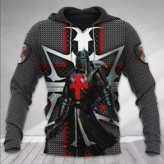 Black Knight Knights Templar Warrior 3D All Over Print Hoodie Mother Day Gift US