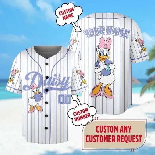 Personalized Daisy Duck Baseball Jersey Shirt for Fans, Jersey Shirt Gift