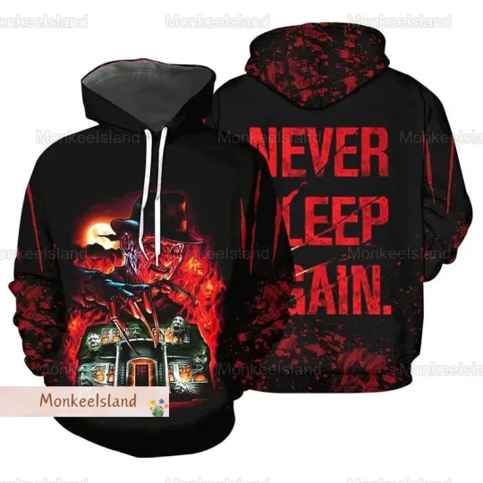 Halloween Freddy Krueger 3D HOODIE MOTHER DAY GIFT ALL OVER PRINT US SIZE