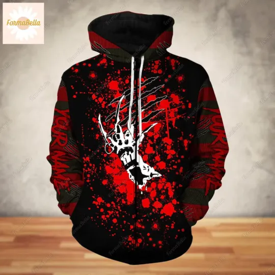 Halloween Freddy Krueger zip 3D HOODIE Mother Day Gift All Over Print Best Price