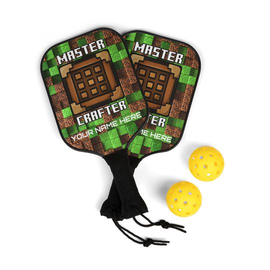 Master Crafter Minecraft Inspired Pickleball Paddle Set
