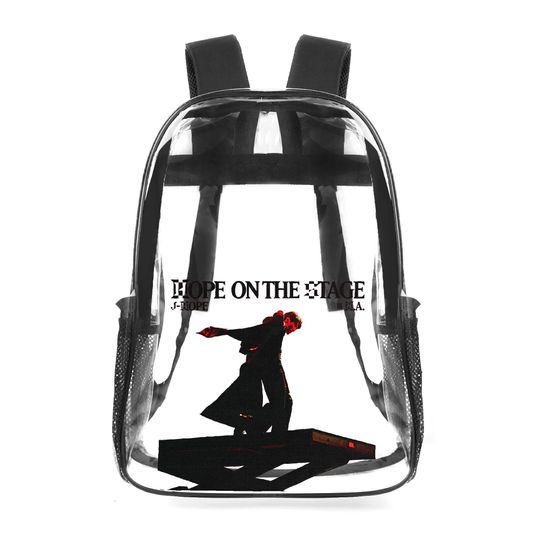 BTS Jhope On Stage Concert Clear Backpack -  Clear transparent see through bag bookbag carryall totes - Great for concerts, school, gifts!