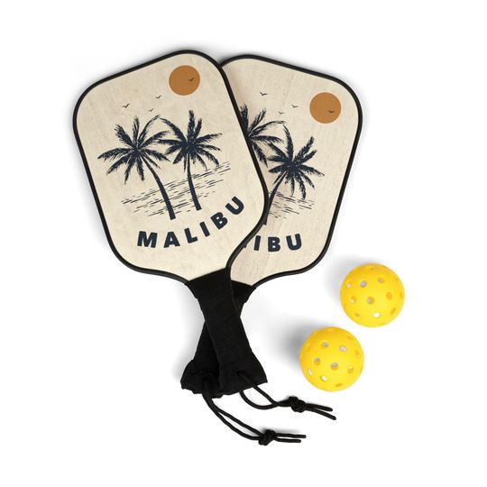 Pickleball Kit Malibu, California Palm Tree - Pickleball Set, Pickleball Gear, Pickleball Bundle, Pickleball Equipment