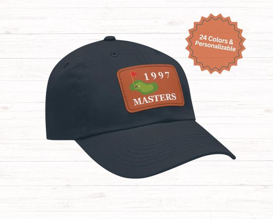 1997 Master Cap, Dad Hat with Leather Patch - Dad Gift - Father's Day Gift