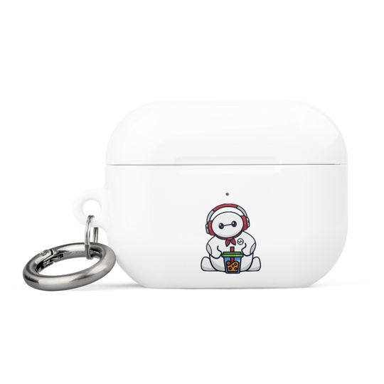 Cute Baymax with Headphones and Boba Case for AirPods Pro Gen 2