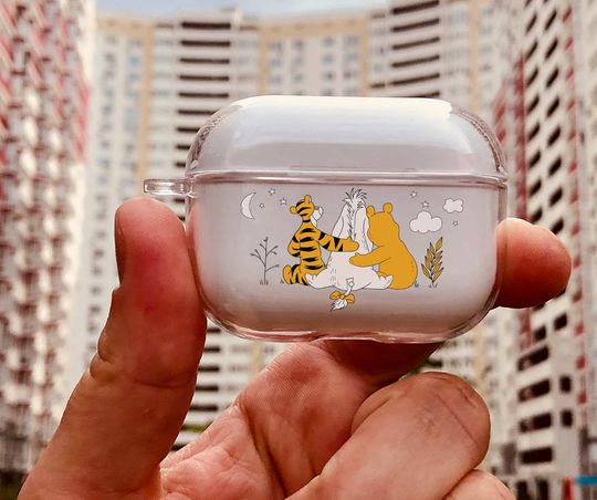 Pooh Bear and Friends Airpods Case Apple Airpods Cover Airpod Pro Case Keychain Winnie Airpod Pro Cover Cute Airpods Clear Plastic Silicone