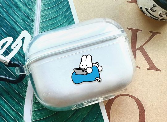 Cute Miffy Rabit Colorful AirPods Pro 2 Case Cover With Keychain,Cartoon Custom Clear Apple Airpods Pro Pro2 1st 2nd 3rd Generation Case