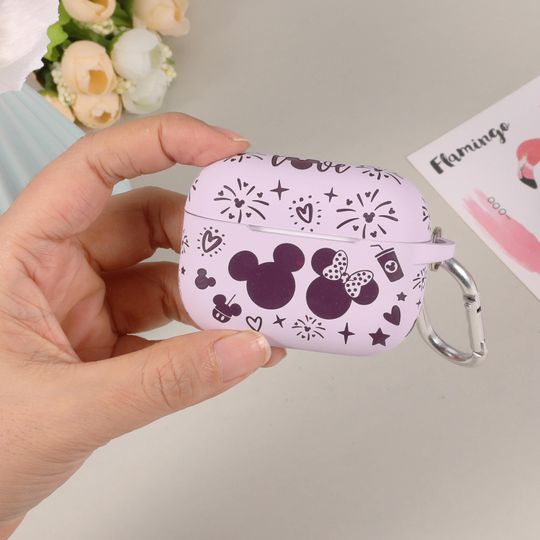 Airpods Pro 2nd Generation Case Cover with Keychain, Cute Cartoon Engraved Silicone Protective Case for AirPods Pro 2nd/1st Generation Case