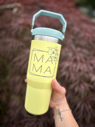 IceFlow 30 oz Flip Straw Bottle Personalized Flip Ice Flow Tumbler Dishwasher Safe Travel Cup  Engraved NOT Stickers