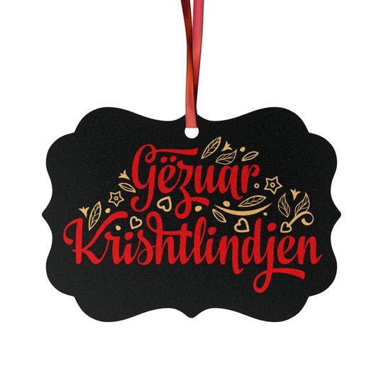 Gzuar Krishtlindjet Aluminum Metal Ornament ALBANIA Albanian Christmas Holiday Tree Decor